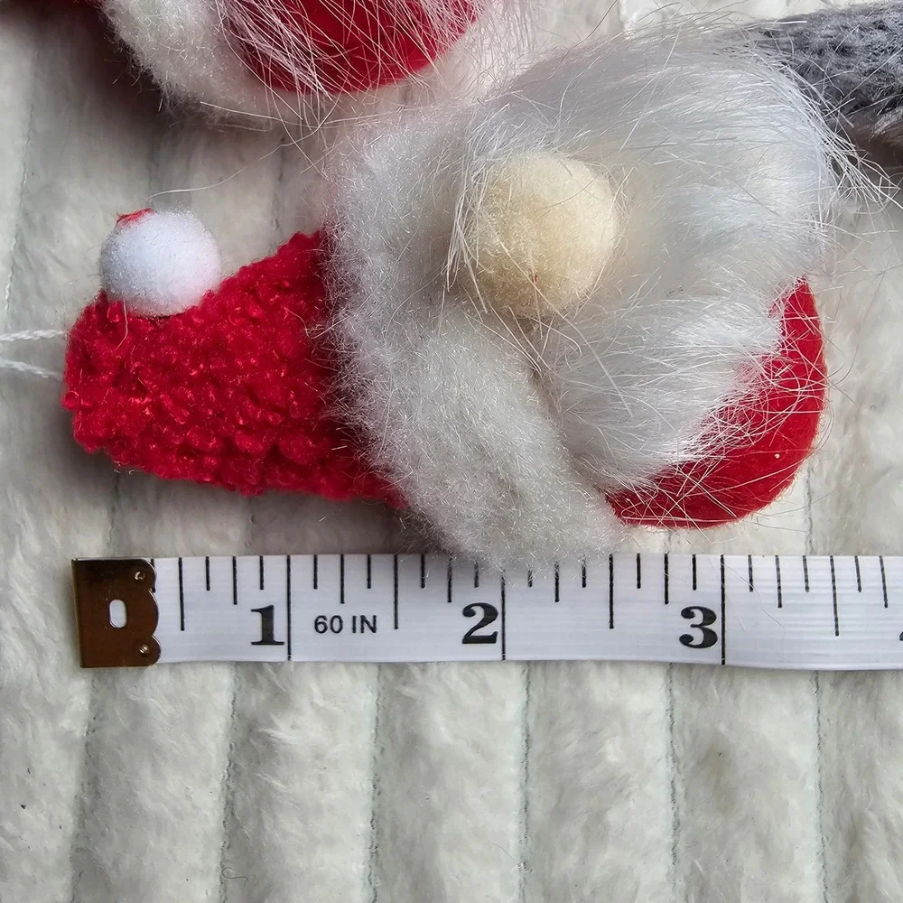 6pc Gnome Christmas Ornaments OS Red Grey Nordic Holiday Decor